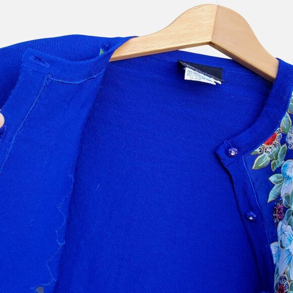 Diane Freis 80s Blue Purple Cardigan with Rhinestones L  XL  Volup Vintage NWOT - Picture 11 of 15